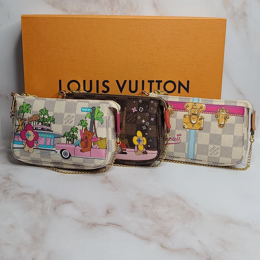 Louis Vuitton Damier Azur 2018 trunk pochette Hawaii, limited edition